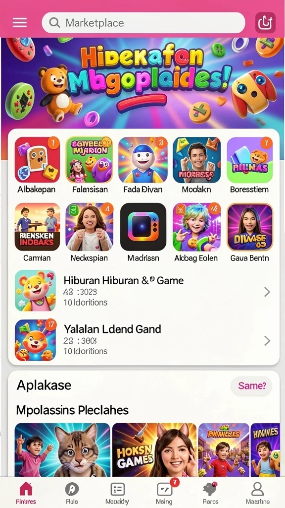 Fitur interaksi sosial untuk bermain bersama teman.