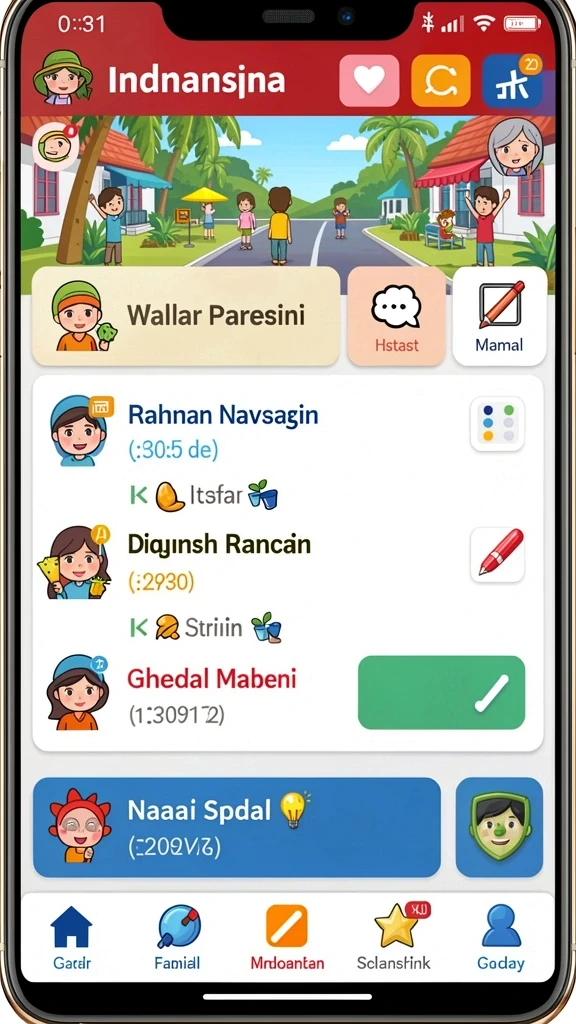 Fitur sosial yang membuat permainan lebih menyenangkan.