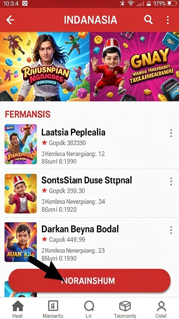 Fitur permainan yang variatif dan seru.