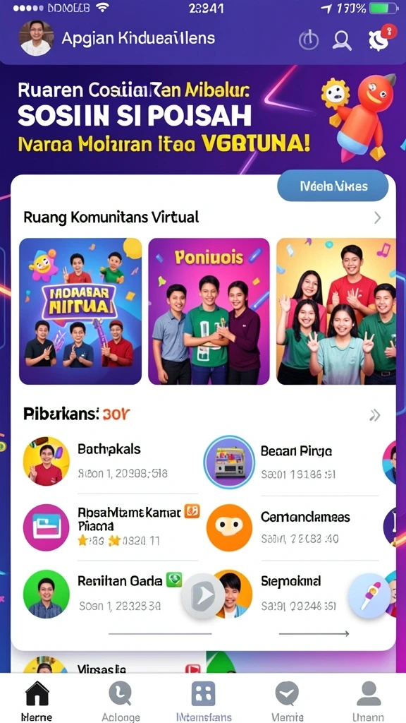 Menu interaktif untuk memilih level permainan.